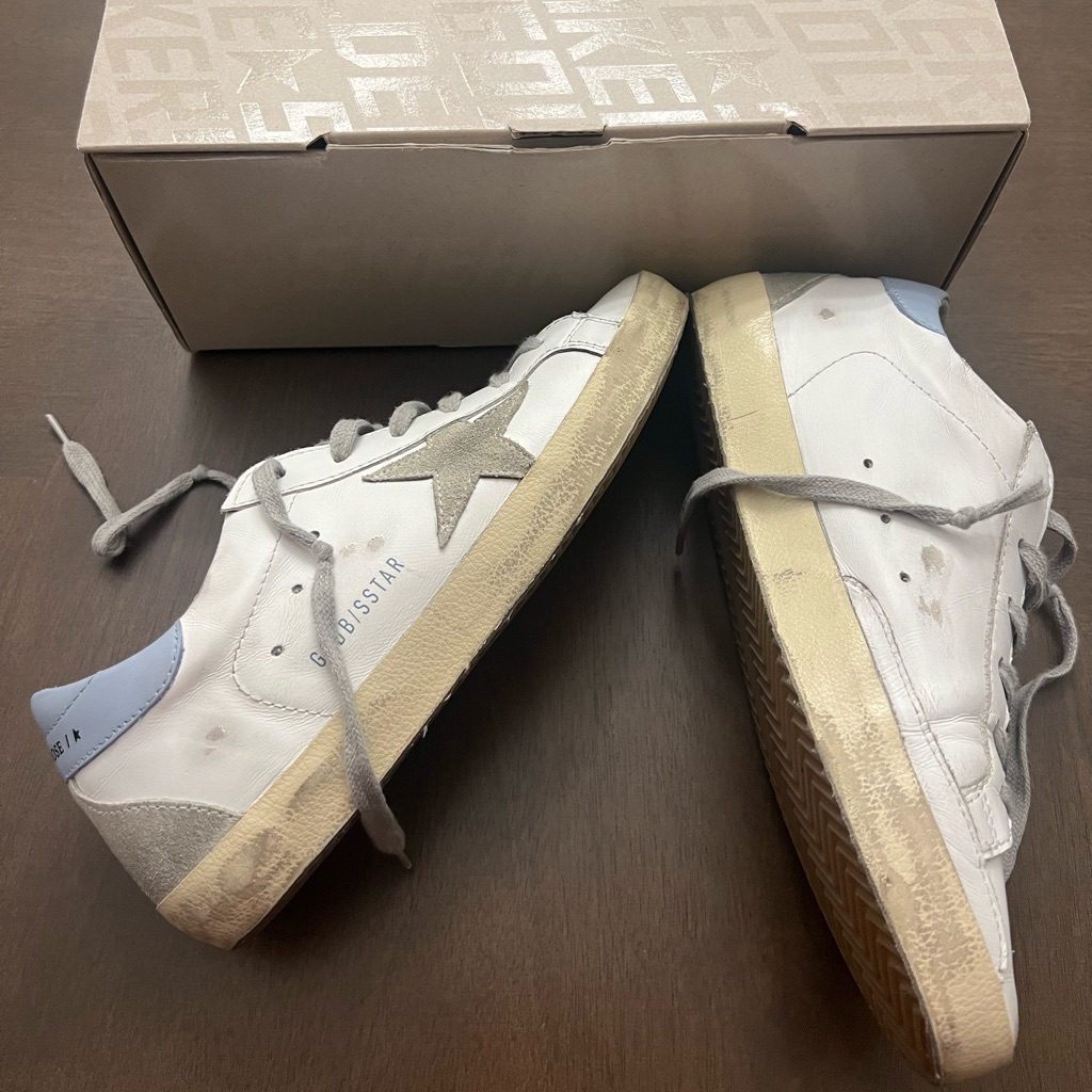 Golden Goose *Superstar Distressed Leather And Suede Sneakers*